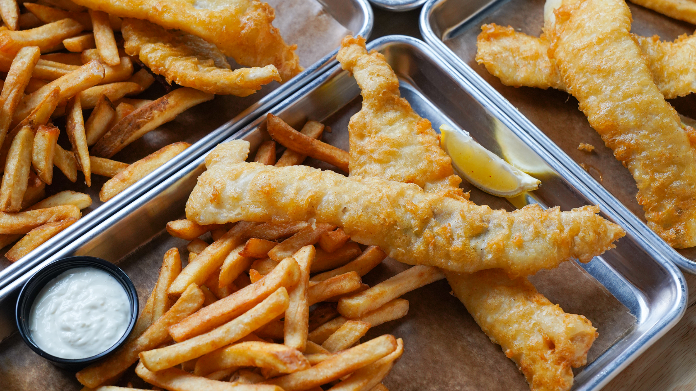 Fish and chips plate